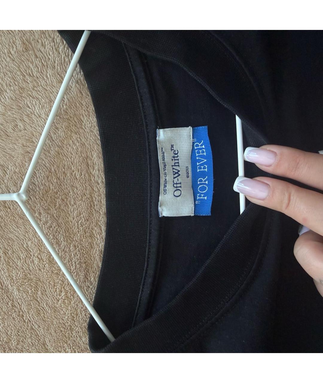 OFF-WHITE Черная хлопковая футболка, фото 3