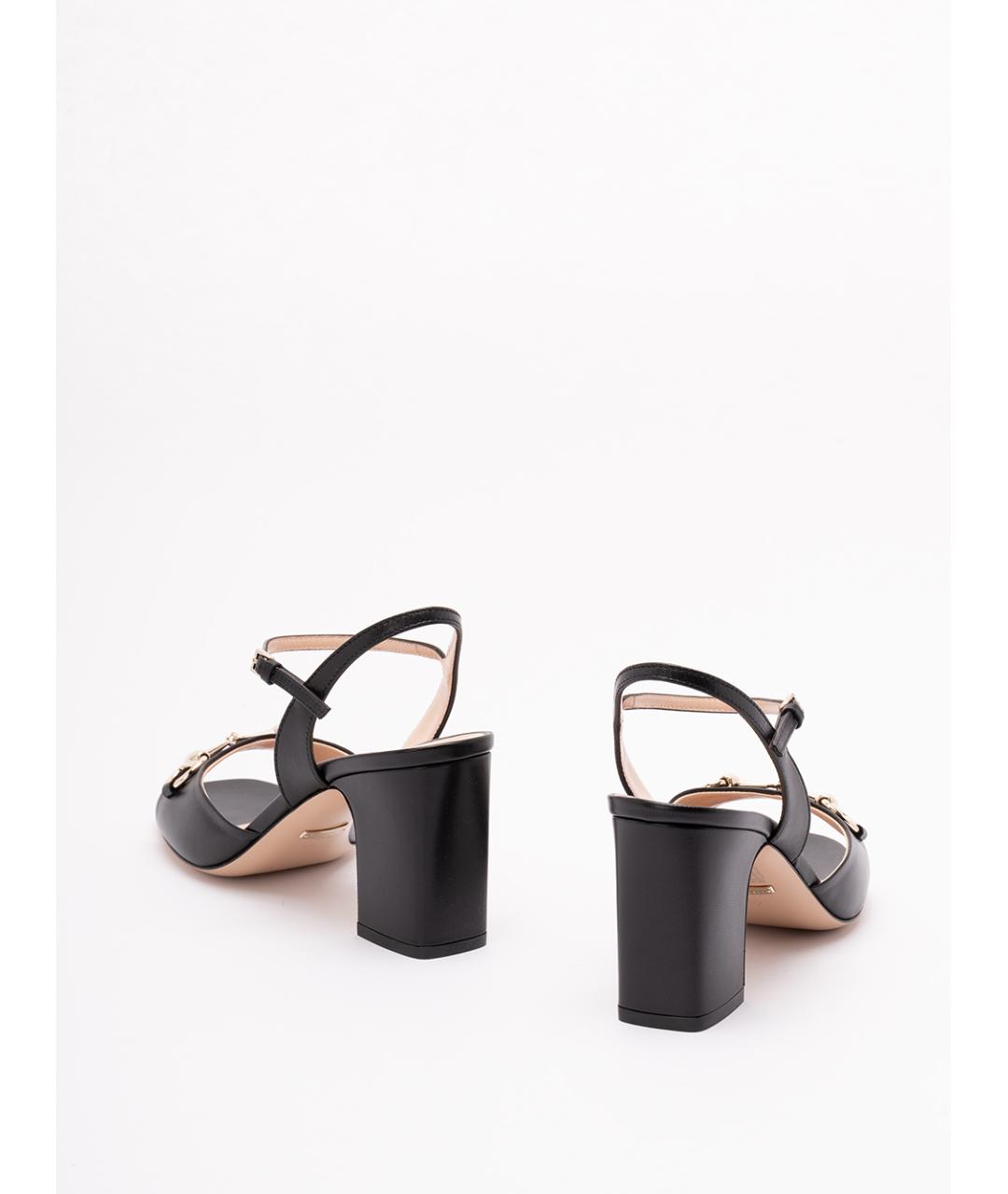 GUCCI Черные кожаные босоножки, фото 3