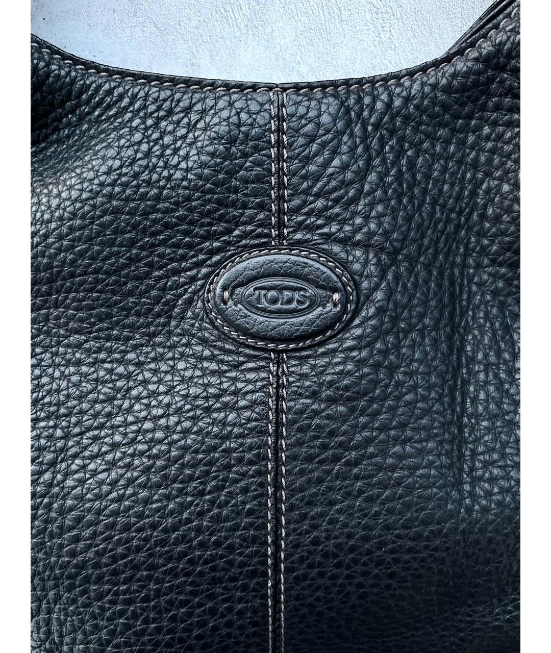 TOD'S Темно-синяя кожаная сумка с короткими ручками, фото 5