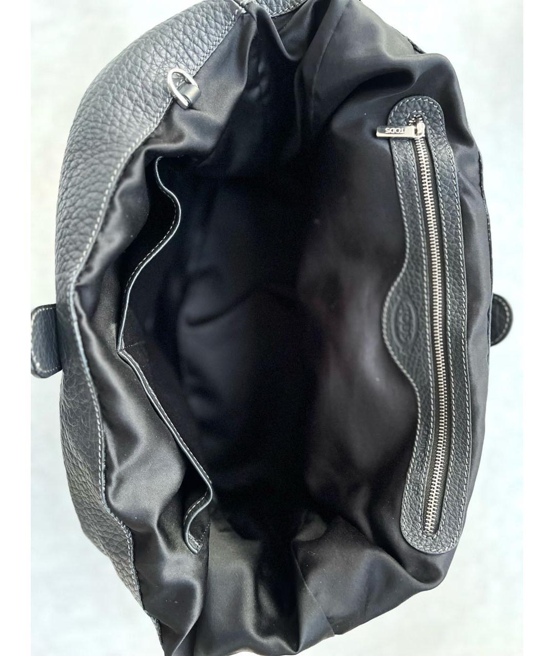 TOD'S Темно-синяя кожаная сумка с короткими ручками, фото 6