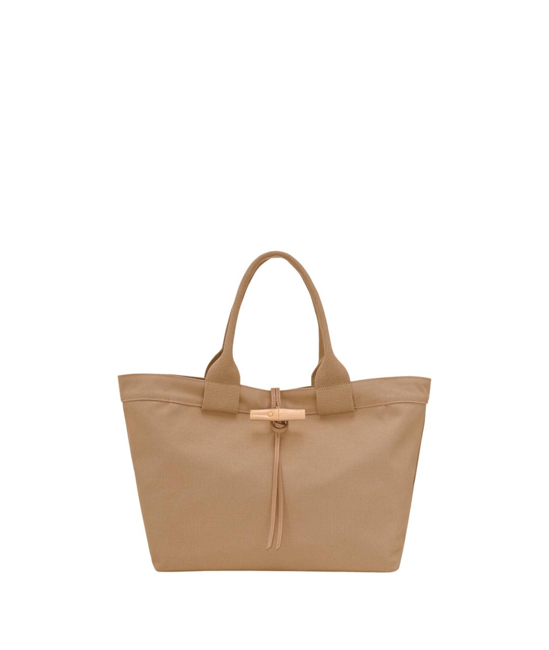 LONGCHAMP Бежевая хлопковая сумка тоут, фото 6