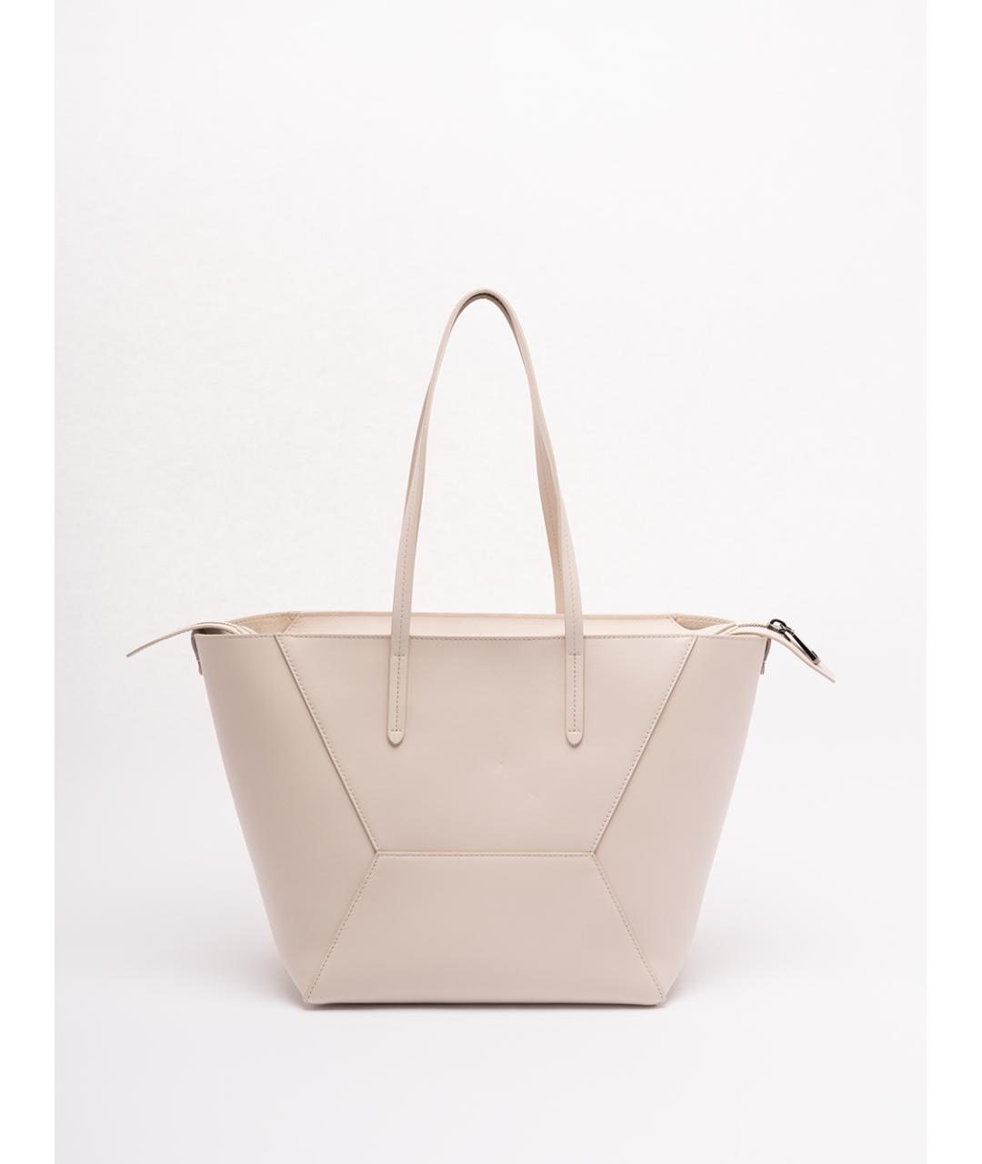 BRUNELLO CUCINELLI Бежевая кожаная сумка тоут, фото 2