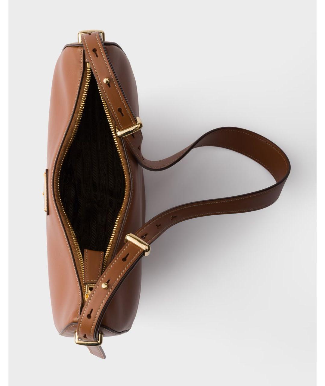 PRADA Коричневая кожаная сумка через плечо, фото 4