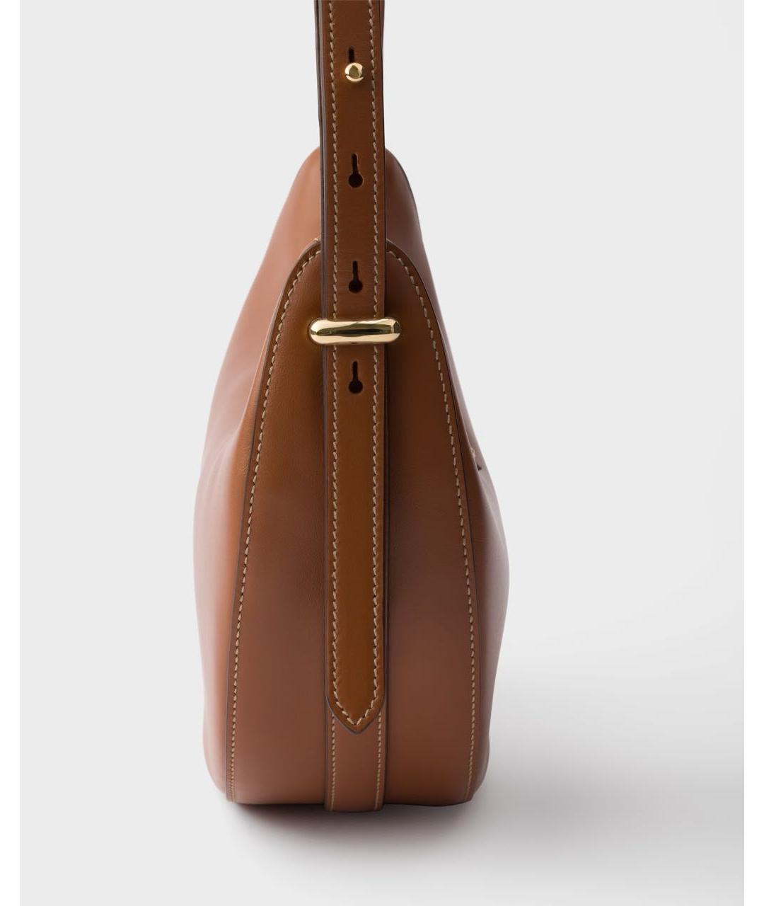 PRADA Коричневая кожаная сумка через плечо, фото 5