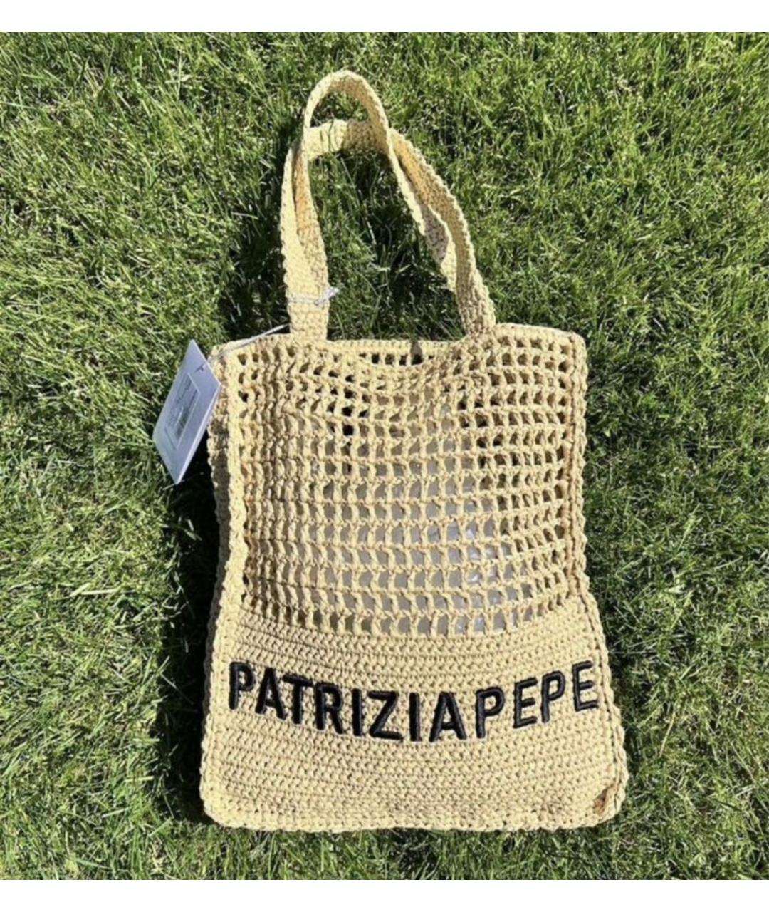 PATRIZIA PEPE Бежевая пляжная сумка, фото 8