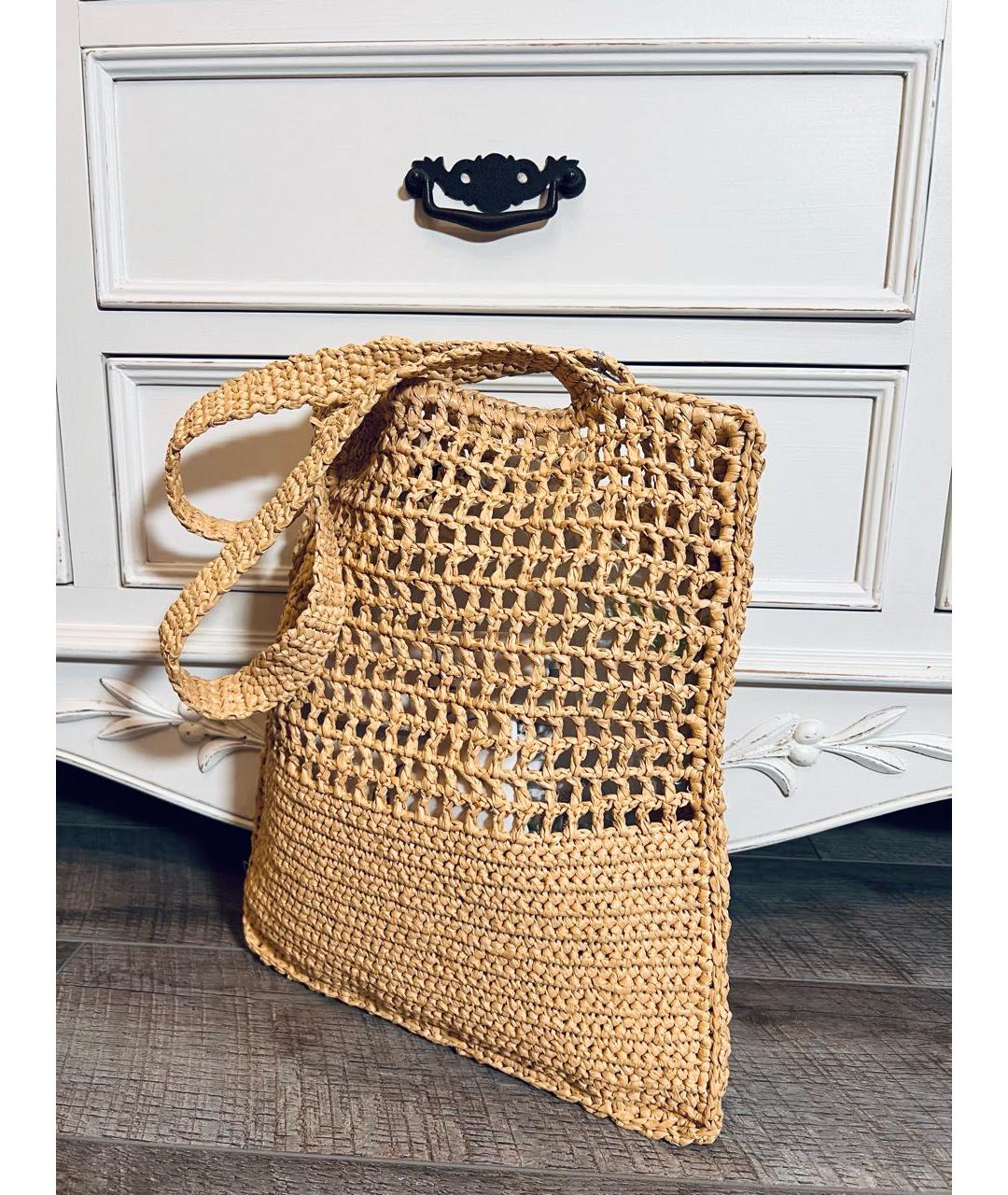 PATRIZIA PEPE Бежевая пляжная сумка, фото 3