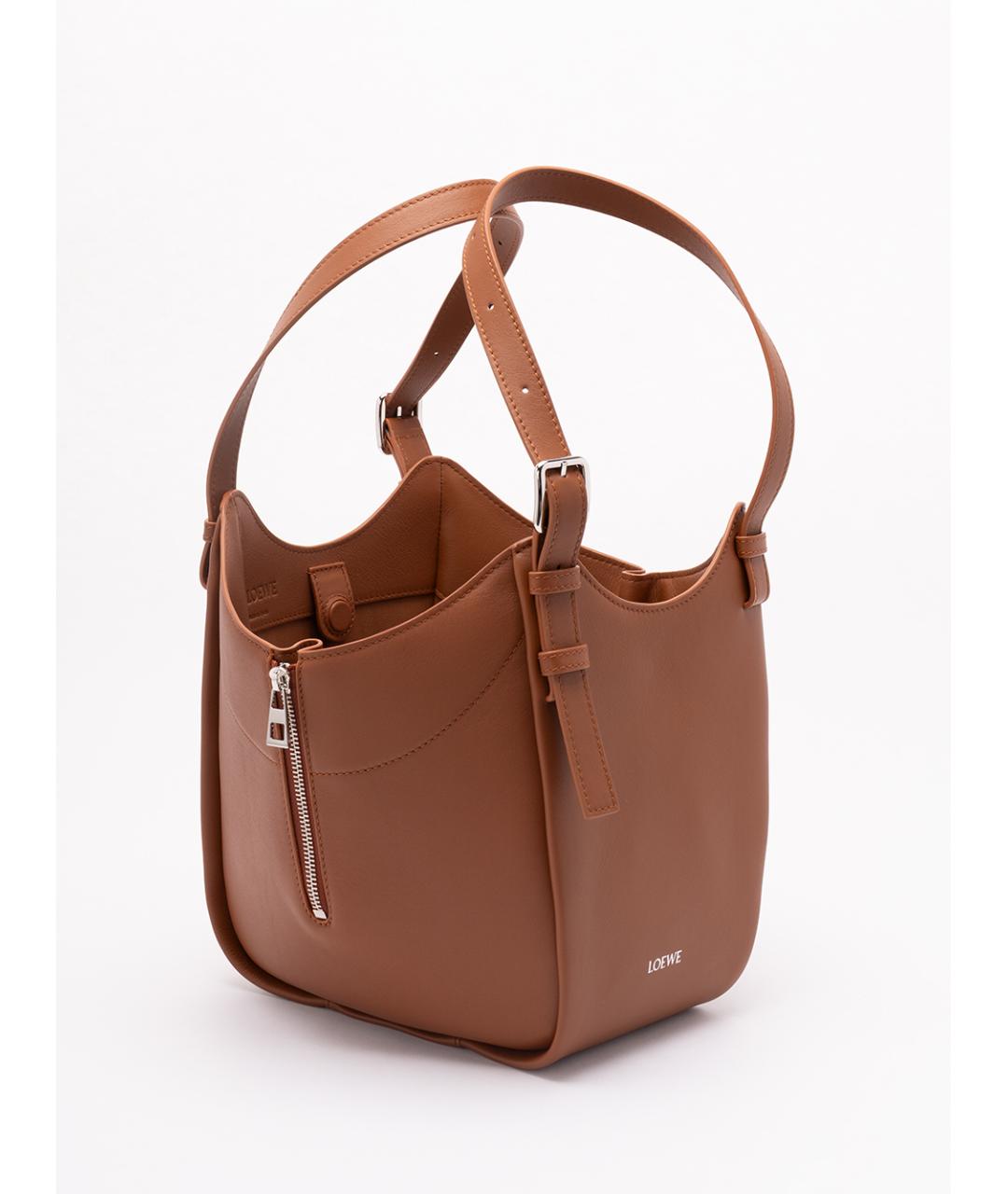 LOEWE Коричневая кожаная сумка через плечо, фото 4