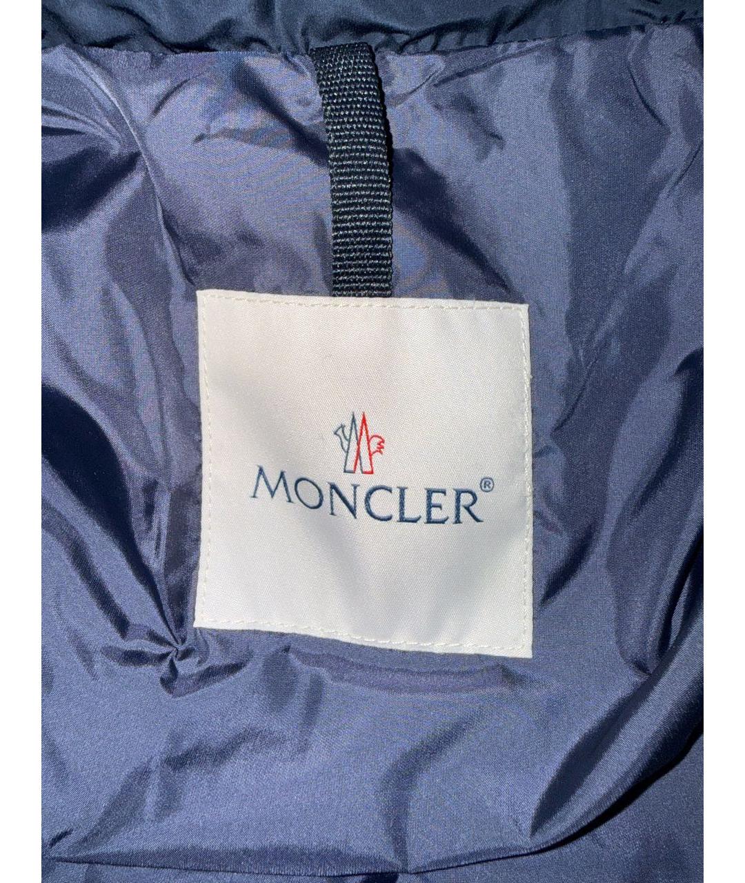 MONCLER Темно-синий полиамидовый пуховик, фото 3