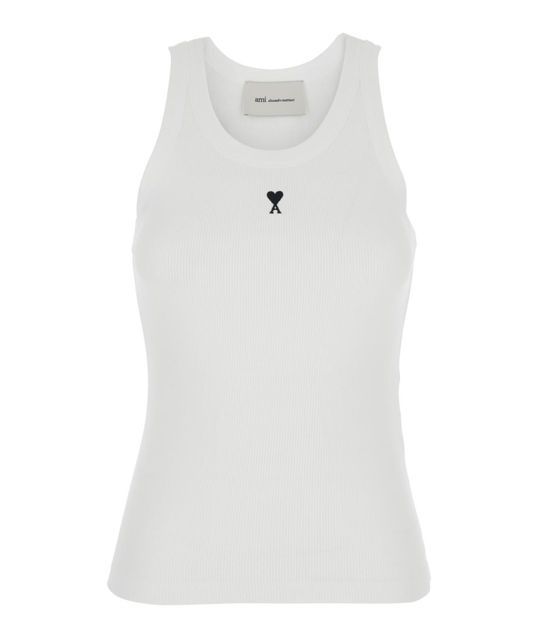 Ami Paris Белая хлопковая майка, фото 1