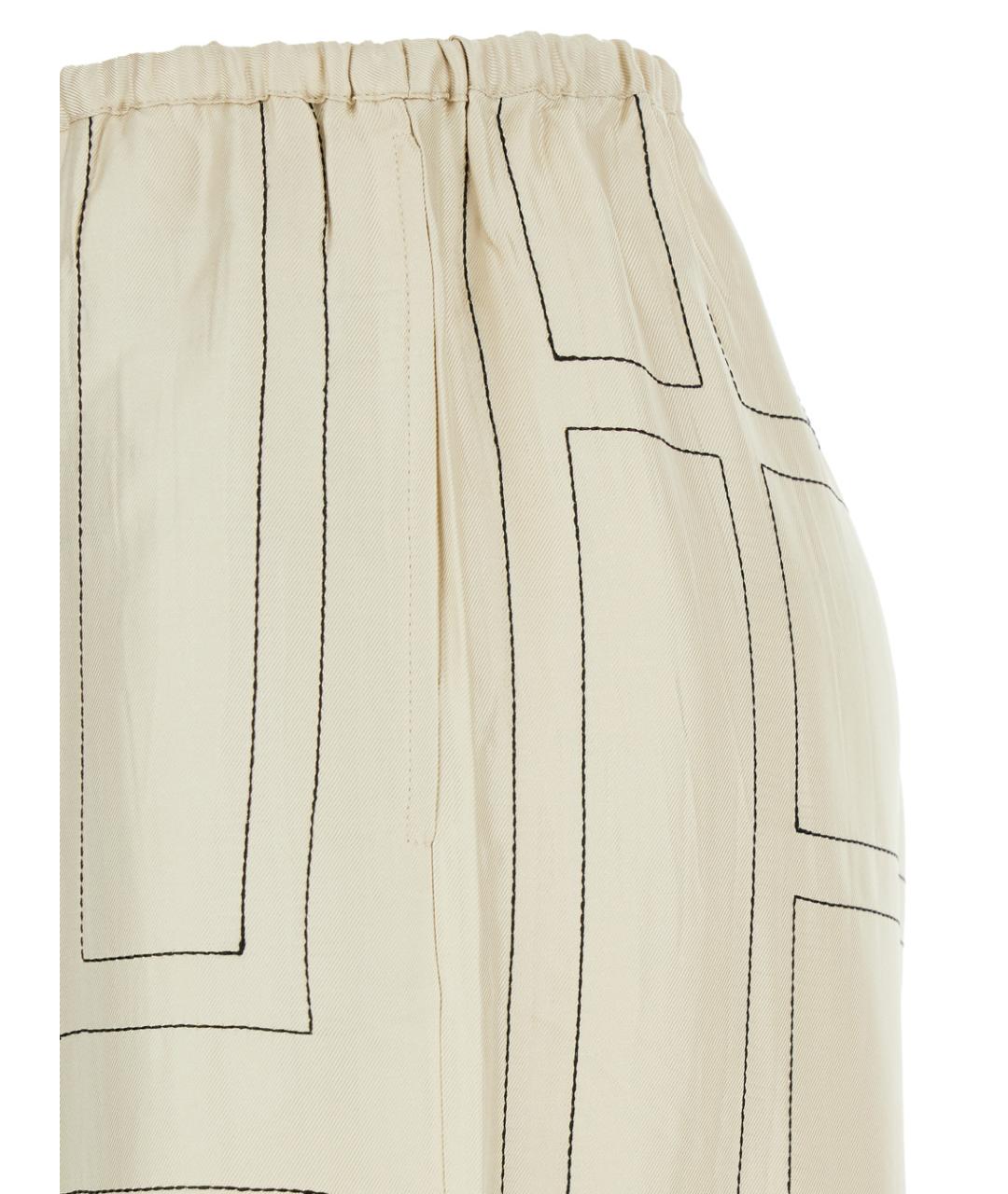 TOTEME Белые шелковые прямые брюки, фото 3