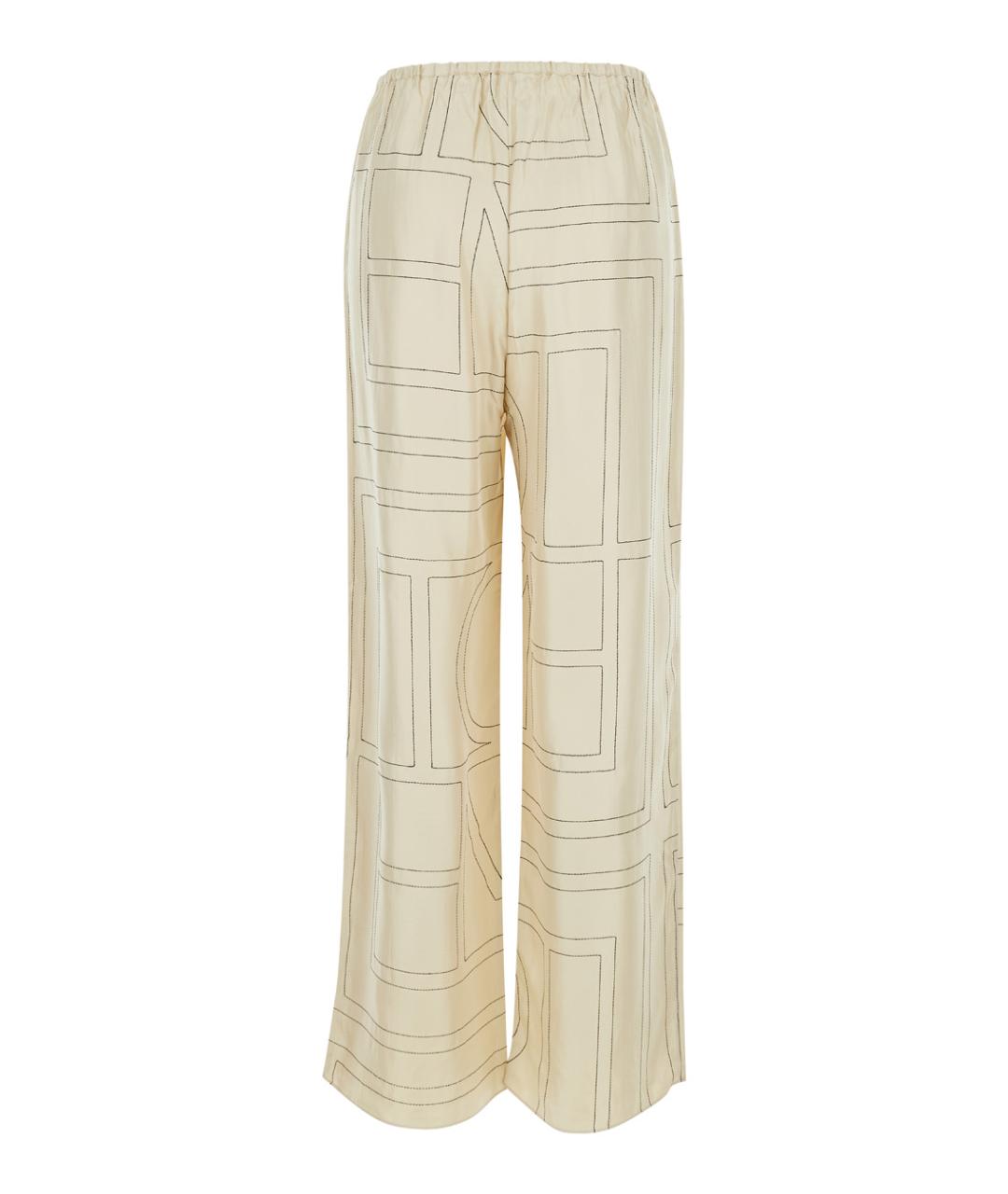 TOTEME Белые шелковые прямые брюки, фото 2