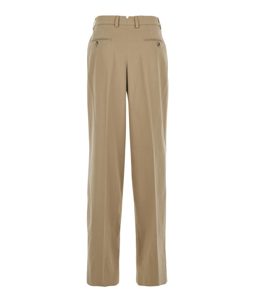 Ami Paris Бежевые хлопковые прямые брюки, фото 2