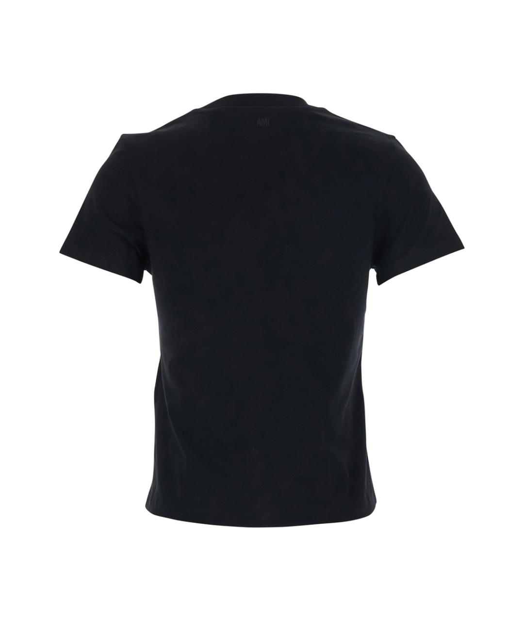 Ami Paris Черная хлопковая футболка, фото 2