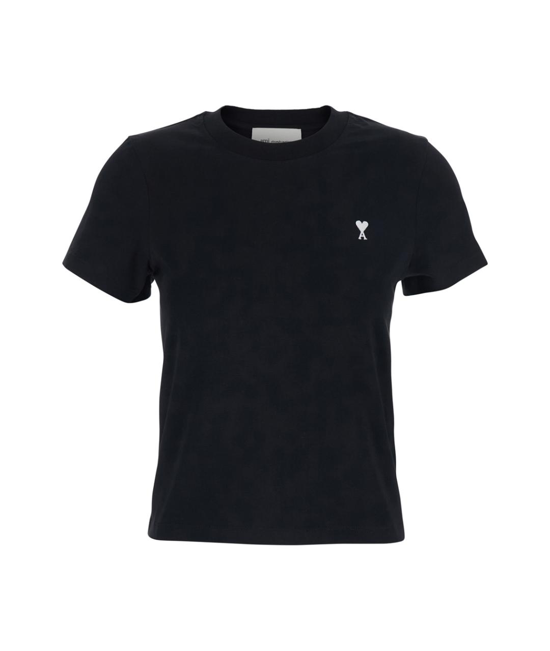Ami Paris Черная хлопковая футболка, фото 1