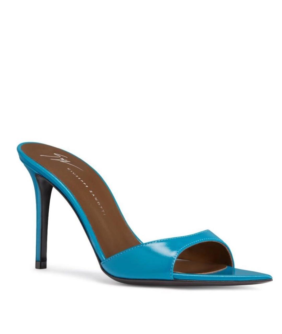 GIUSEPPE ZANOTTI DESIGN Голубые кожаные босоножки, фото 2