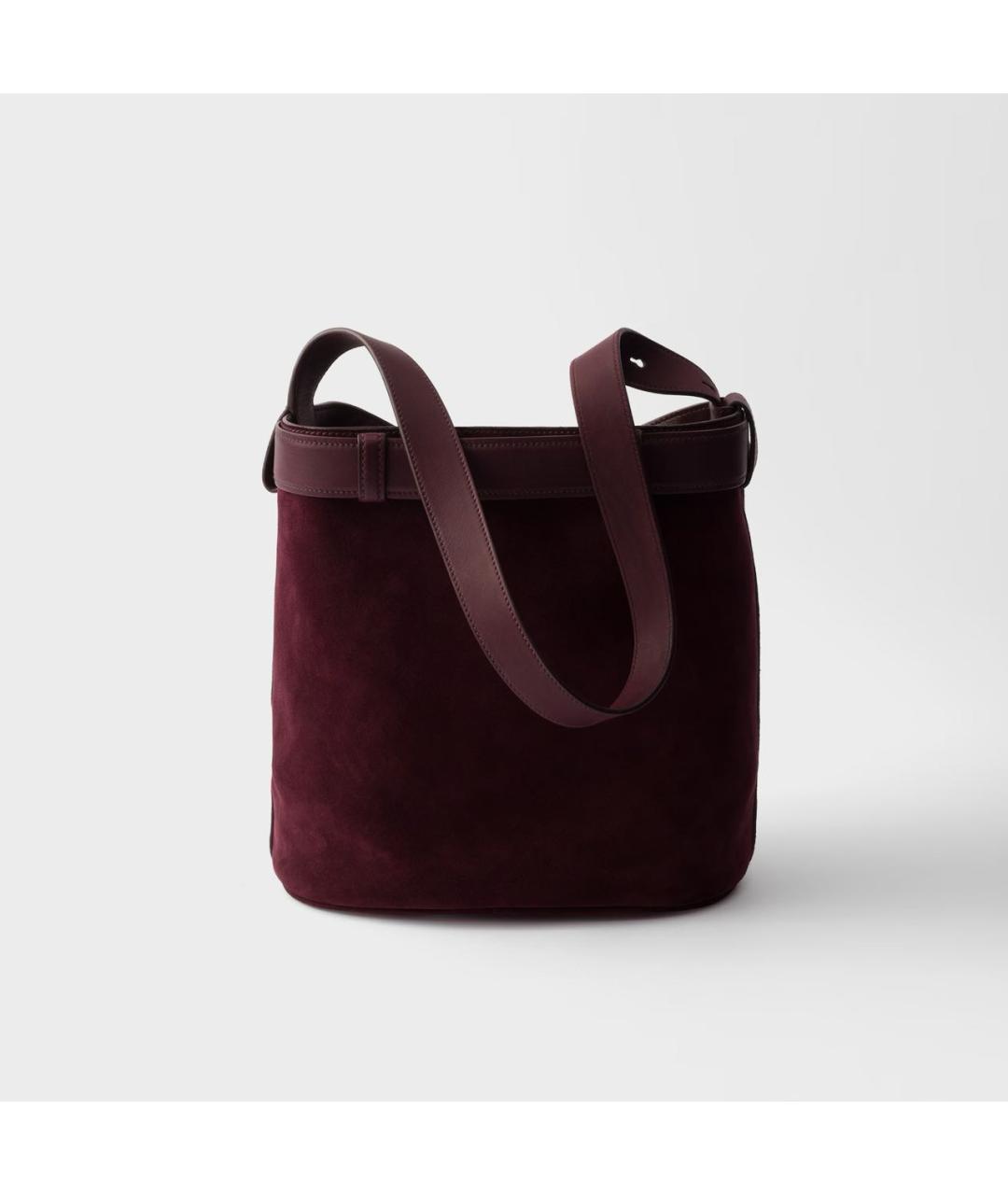 PRADA Бордовая замшевая сумка через плечо, фото 4