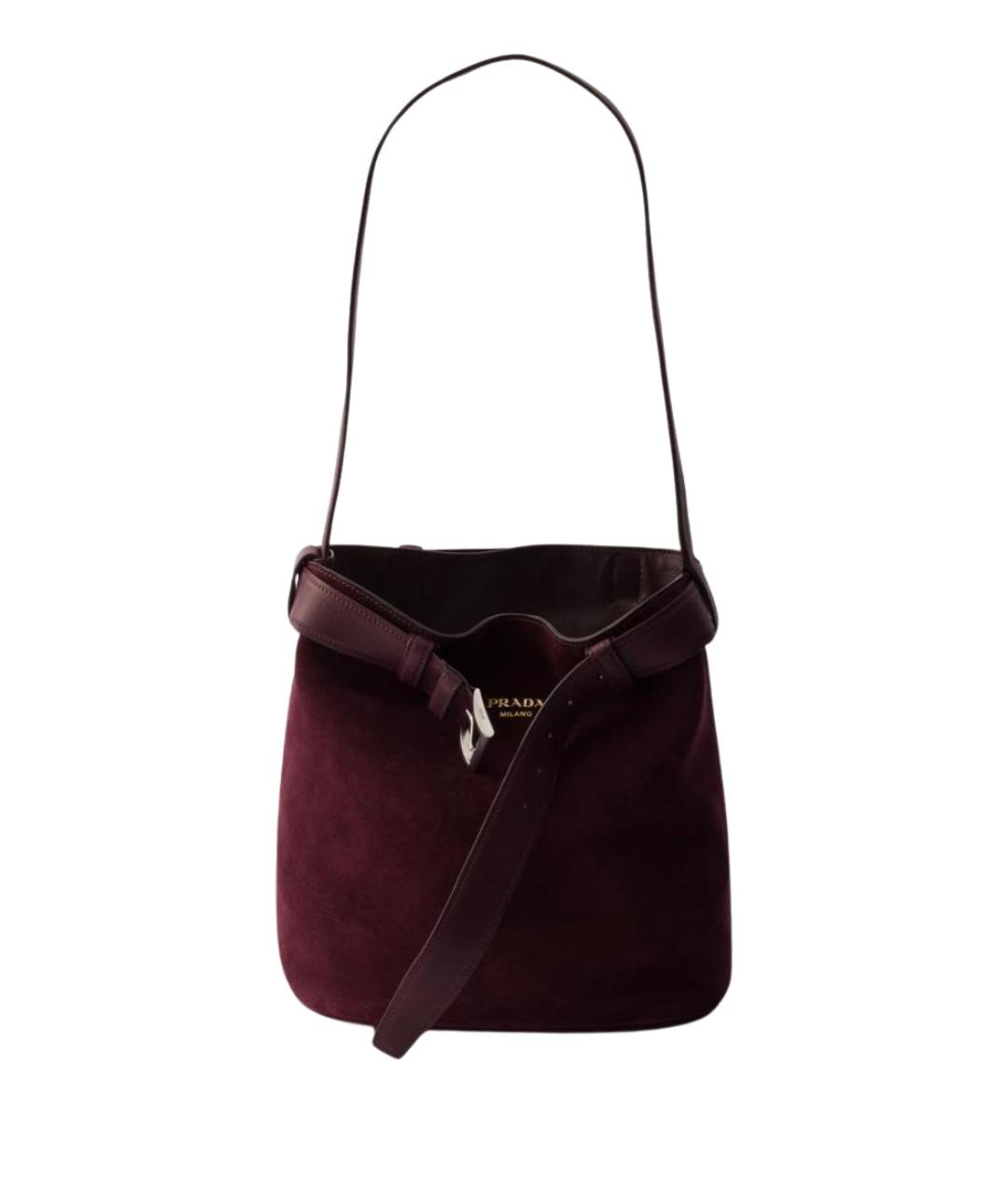 PRADA Бордовая замшевая сумка через плечо, фото 1
