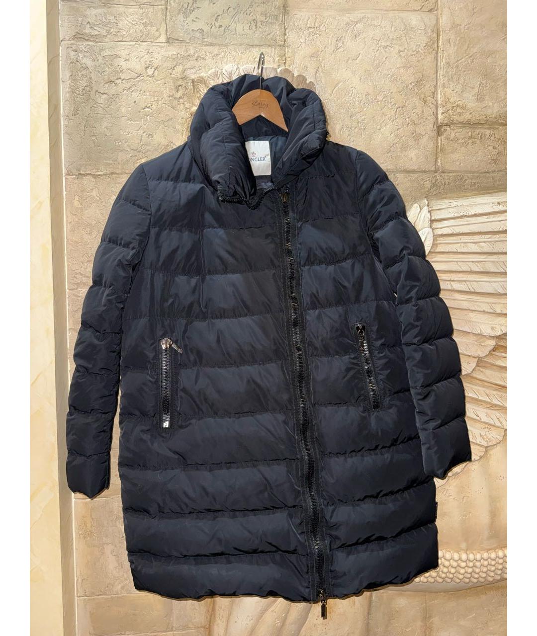 MONCLER Черный полиамидовый пуховик, фото 9