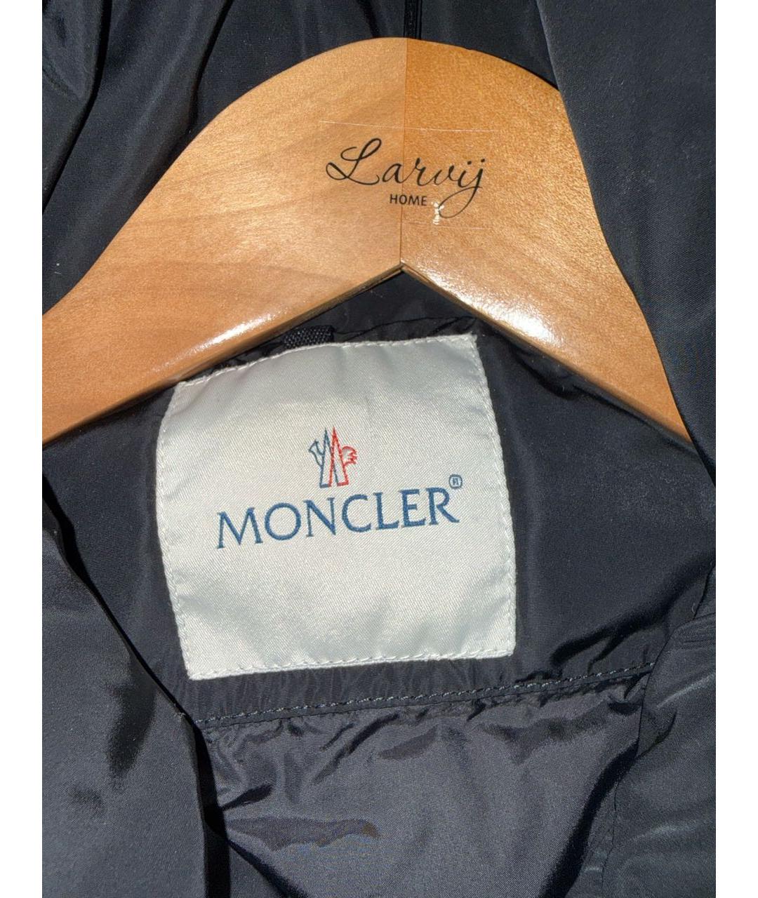 MONCLER Черный полиамидовый пуховик, фото 3