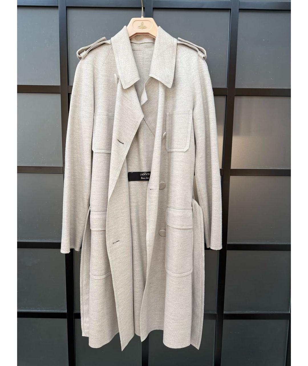 LANVIN Бежевое кашемировое пальто, фото 6