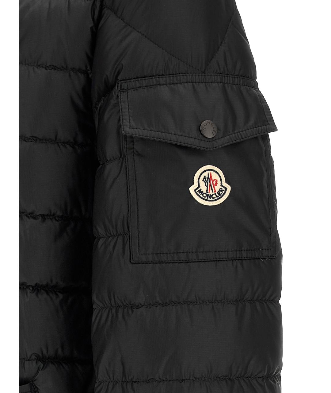 MONCLER Черный полиамидовый пуховик, фото 5