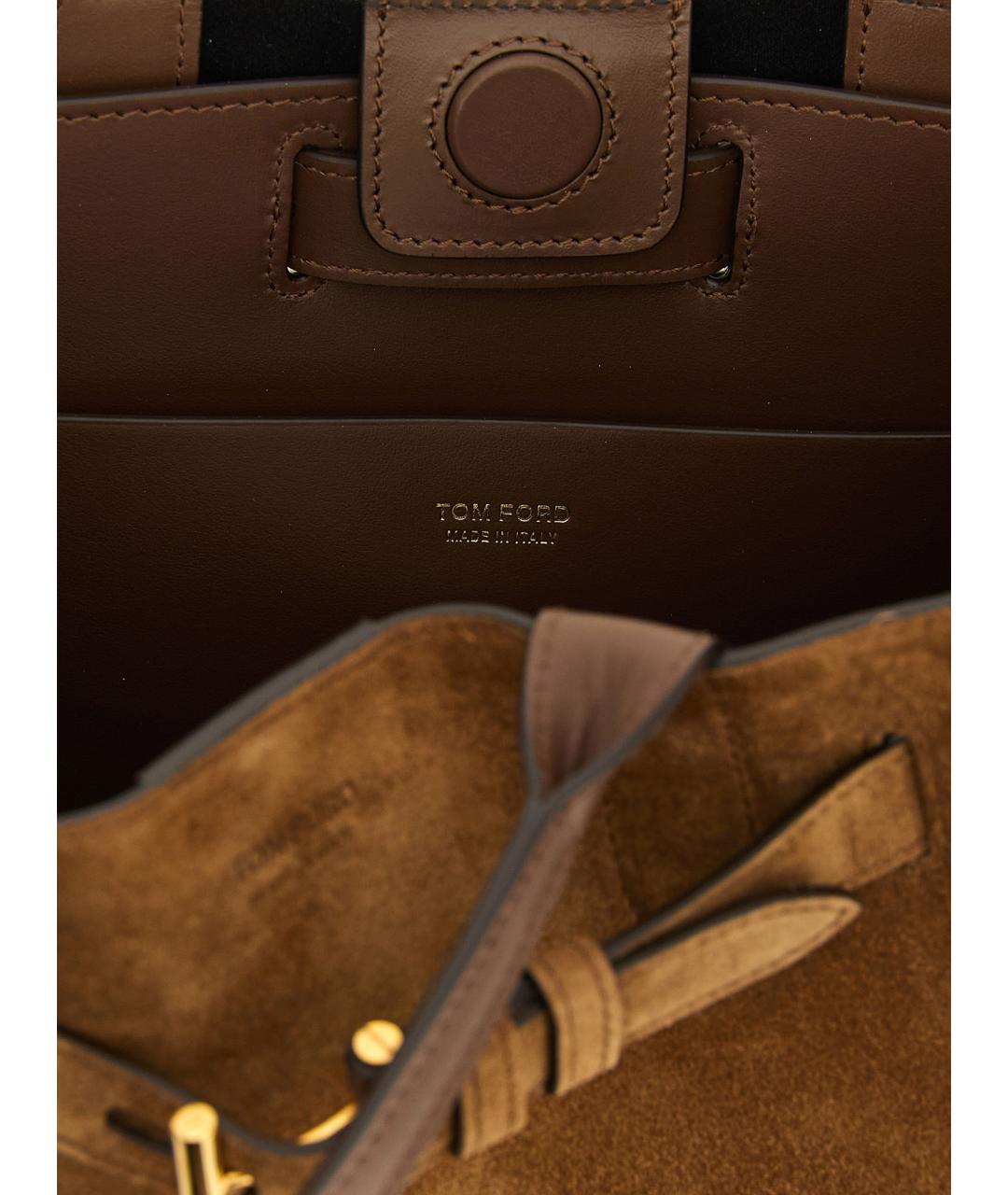 TOM FORD Коричневая кожаная сумка тоут, фото 4