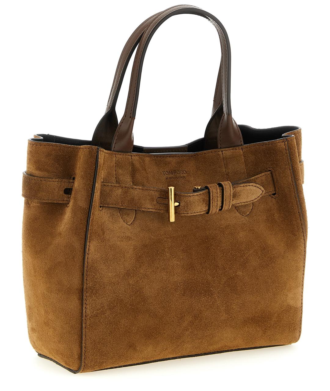 TOM FORD Коричневая кожаная сумка тоут, фото 3