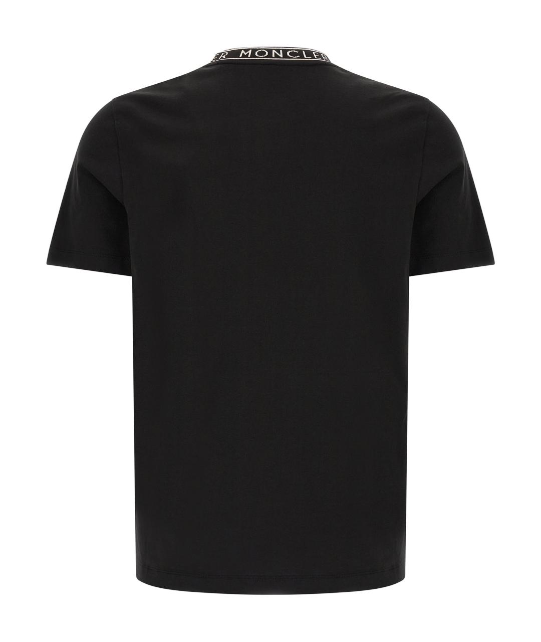 MONCLER Черная хлопковая футболка, фото 2