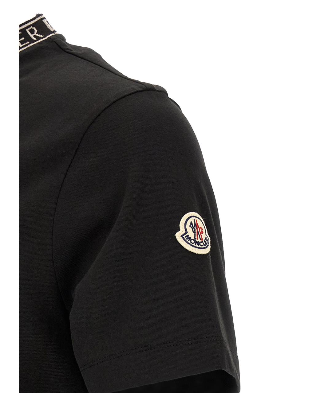 MONCLER Черная хлопковая футболка, фото 4