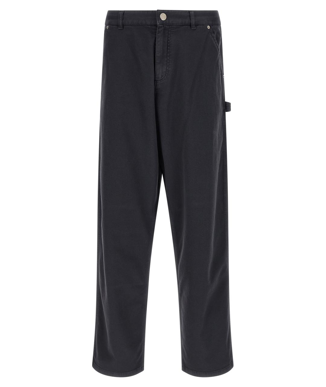 MONCLER Темно-синие хлопковые повседневные брюки, фото 1
