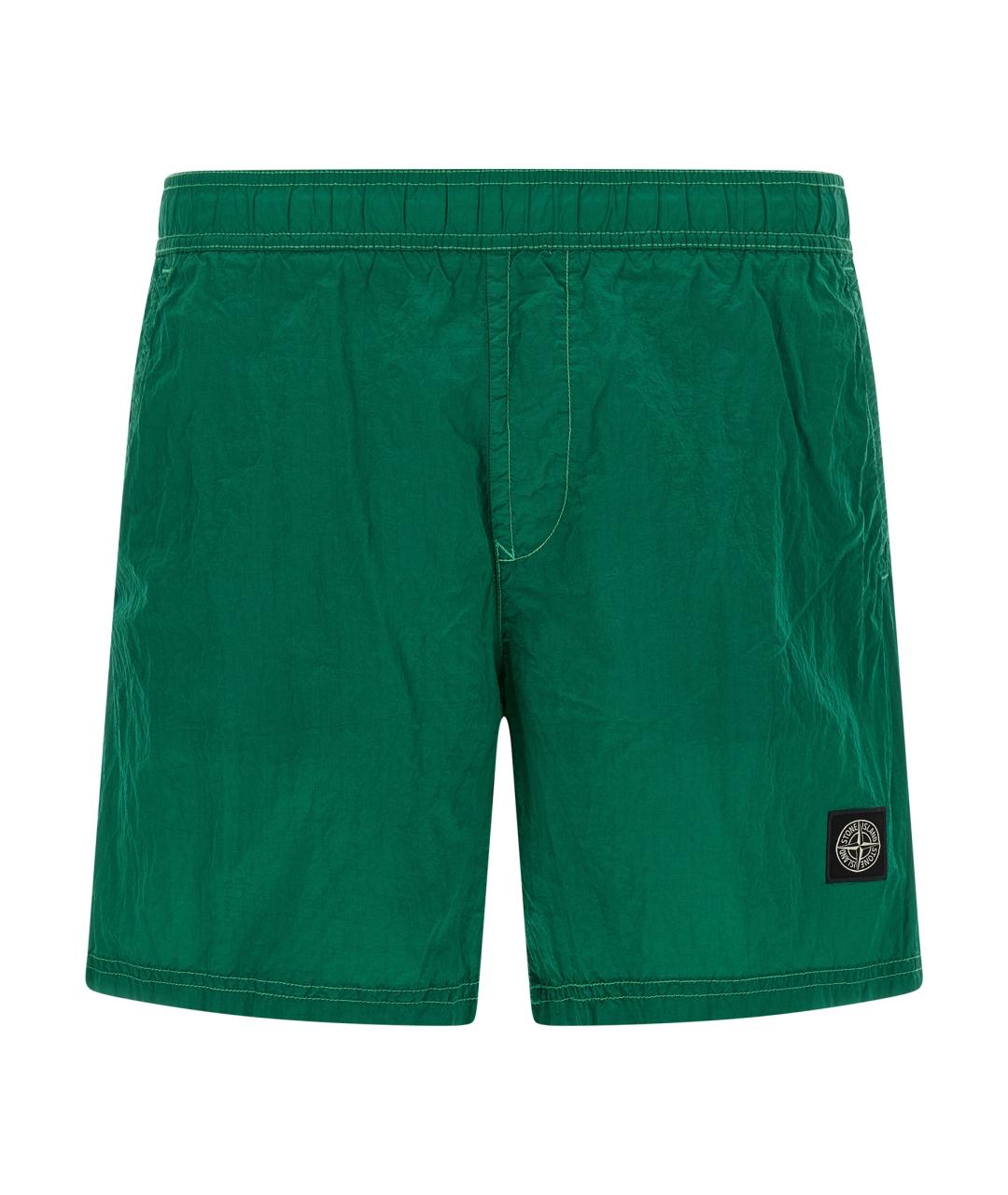 STONE ISLAND Зеленые полиамидовые плавки, фото 1