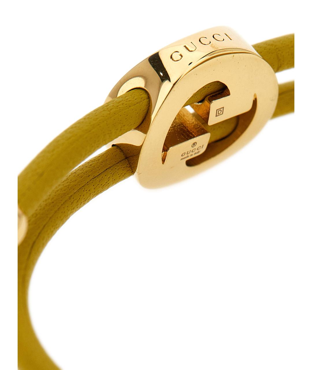 GUCCI Желтый кожаный браслет, фото 2