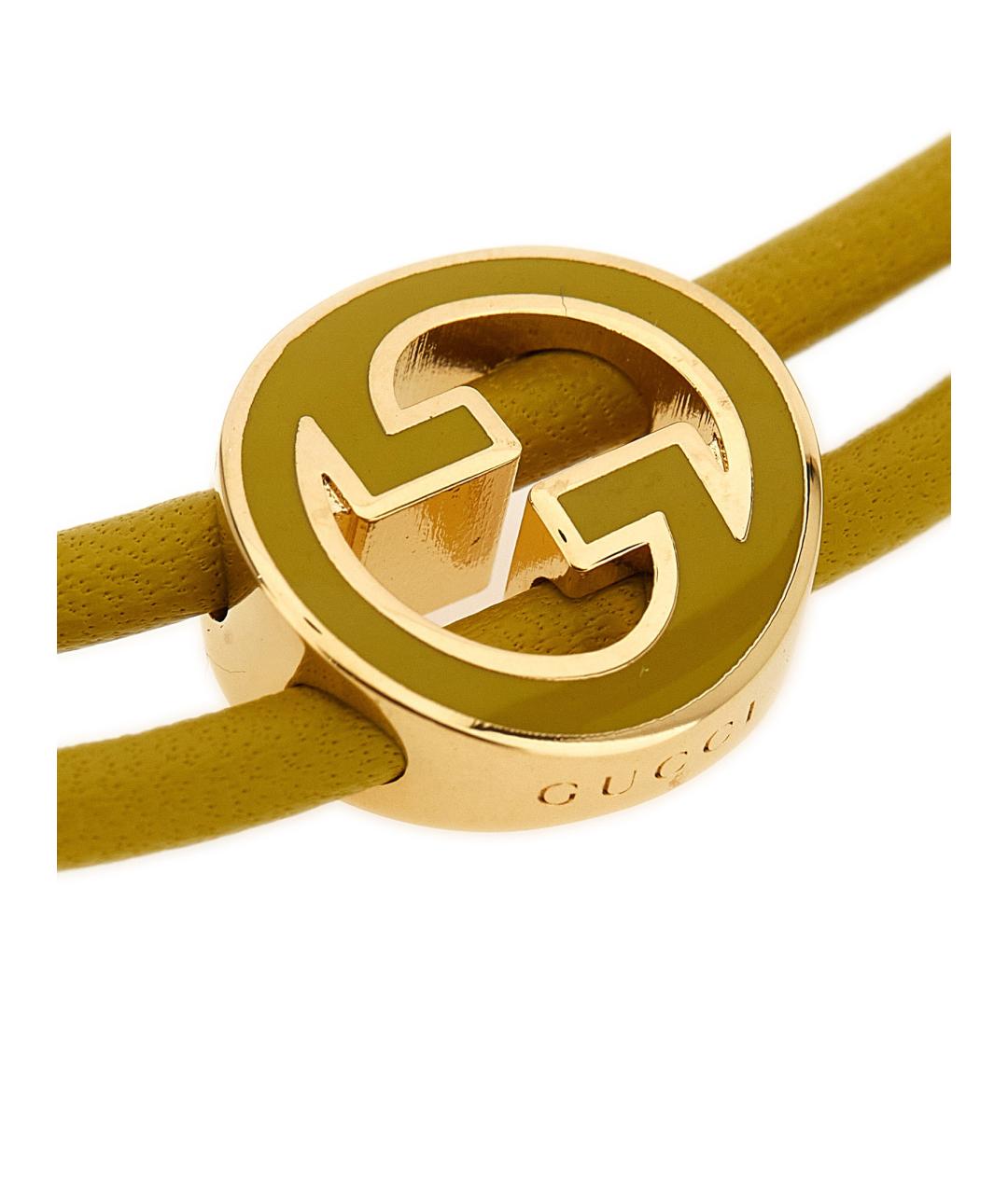 GUCCI Желтый кожаный браслет, фото 3