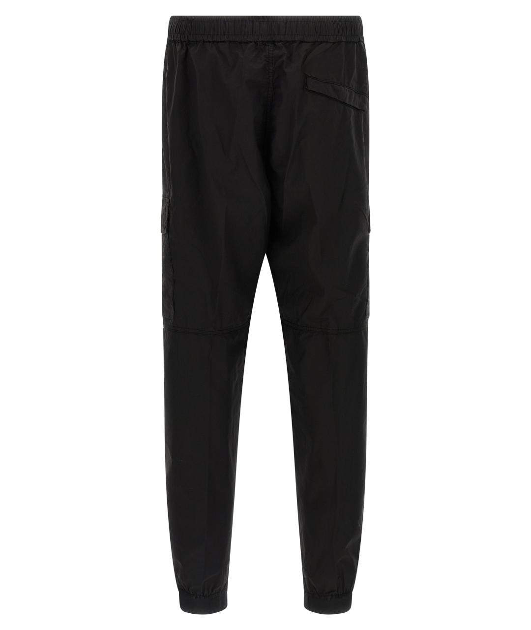 STONE ISLAND Черные хлопковые повседневные брюки, фото 2