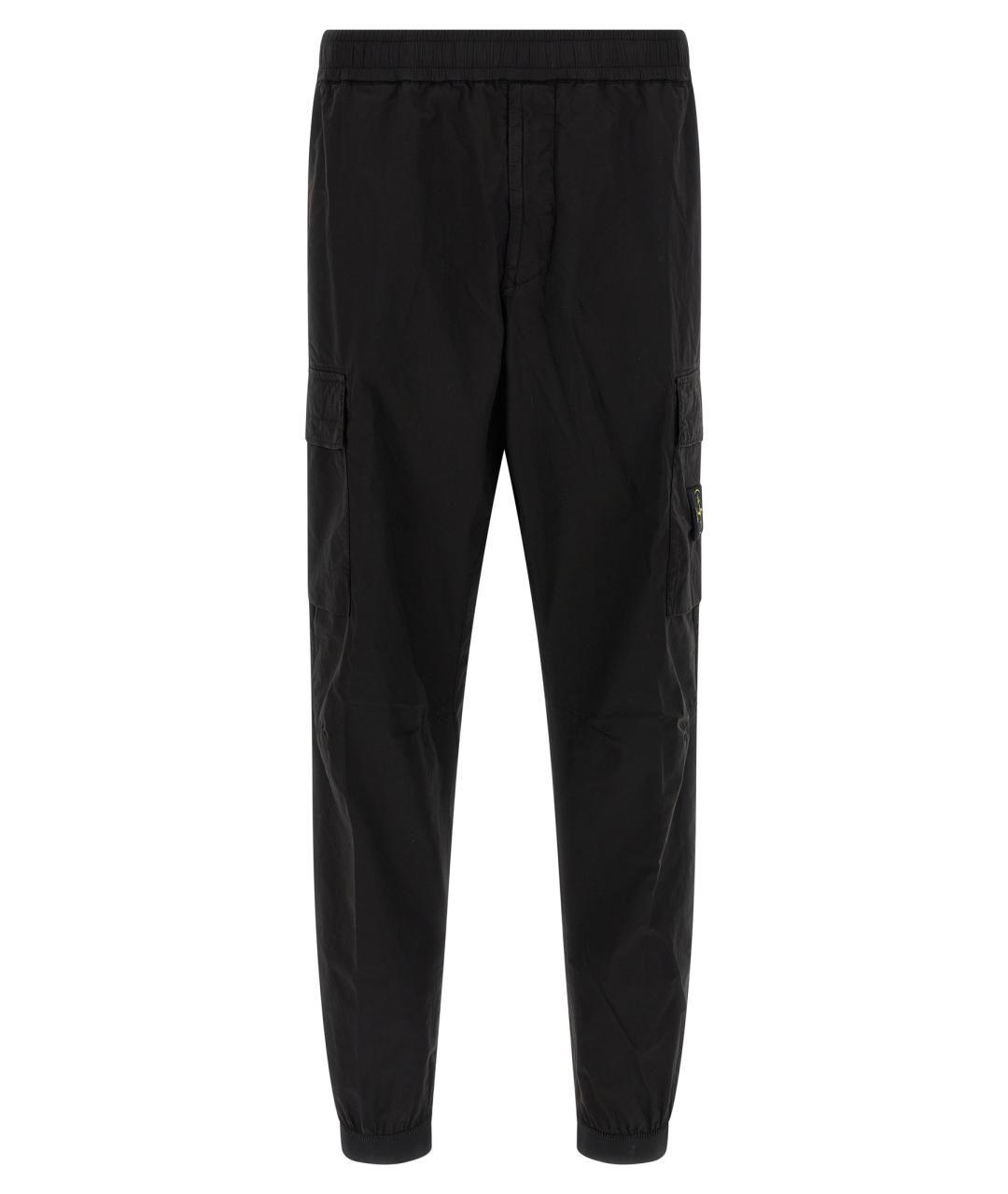 STONE ISLAND Черные хлопковые повседневные брюки, фото 1