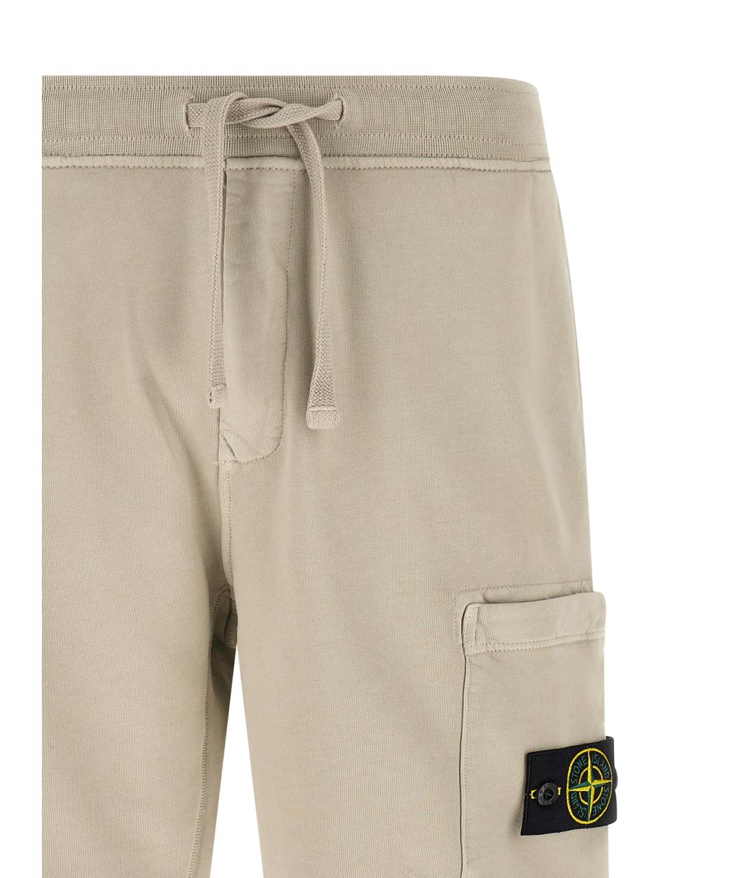 STONE ISLAND Серые хлопковые шорты, фото 3