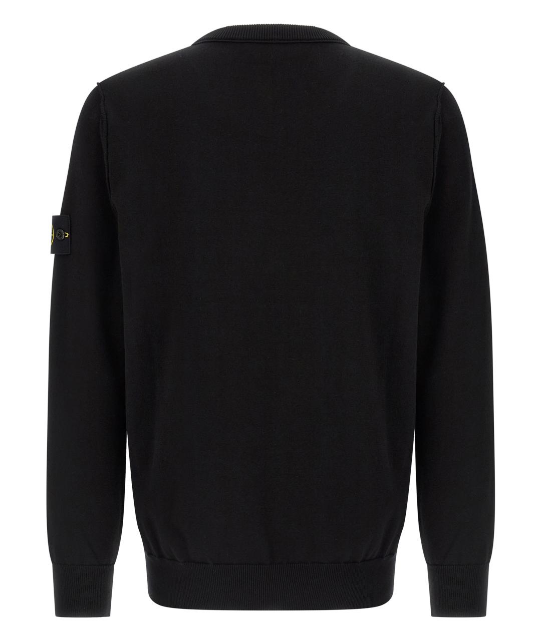 STONE ISLAND Черный хлопковый джемпер / свитер, фото 2