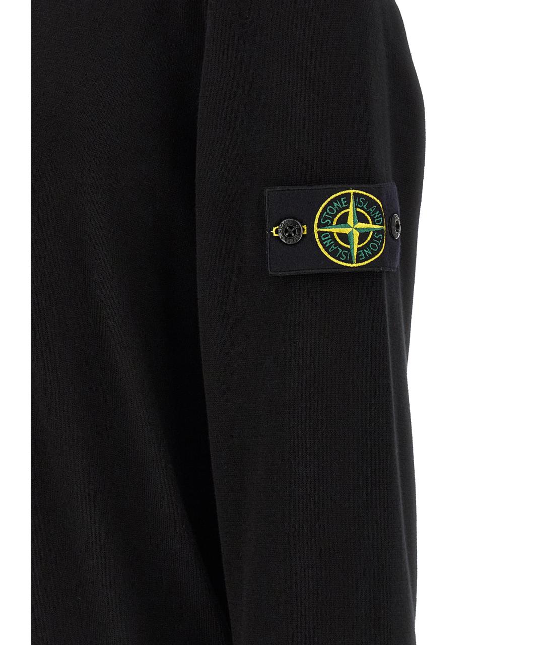 STONE ISLAND Черный хлопковый джемпер / свитер, фото 5