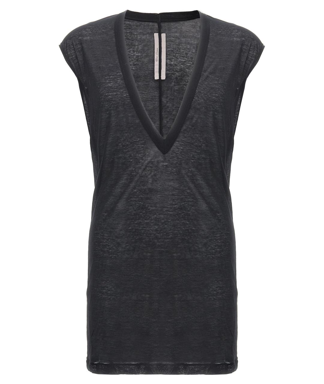 RICK OWENS Черная хлопковая футболка, фото 1