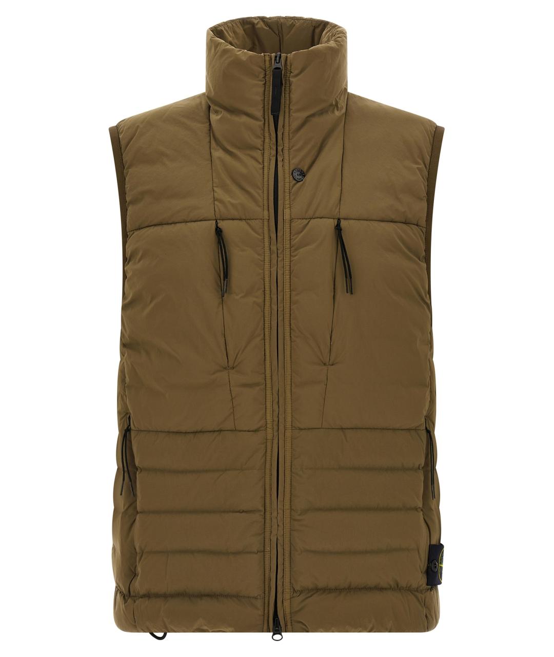 STONE ISLAND Зеленый полиамидовый жилет, фото 1