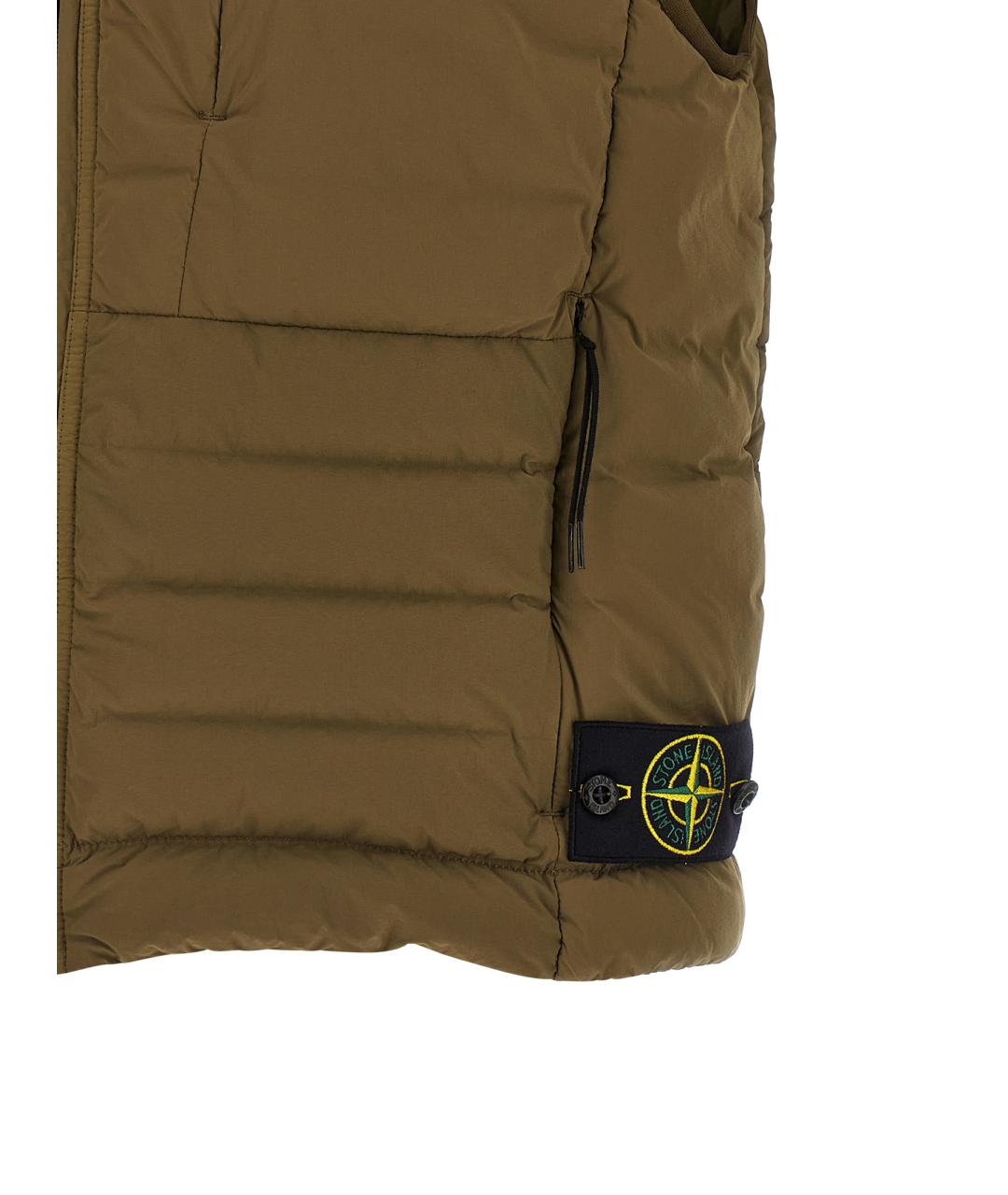 STONE ISLAND Зеленый полиамидовый жилет, фото 4