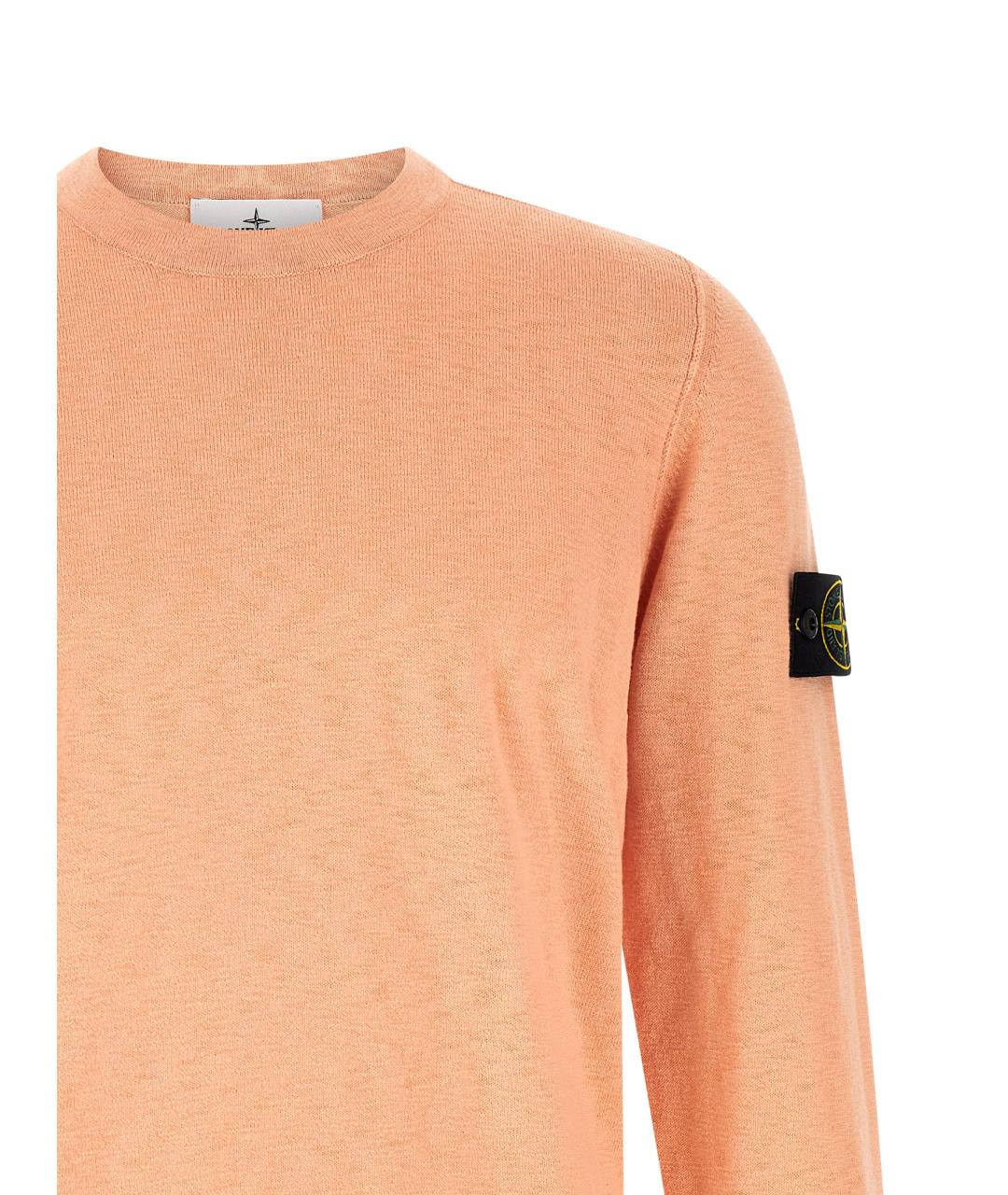 STONE ISLAND Коралловый хлопковый джемпер / свитер, фото 3