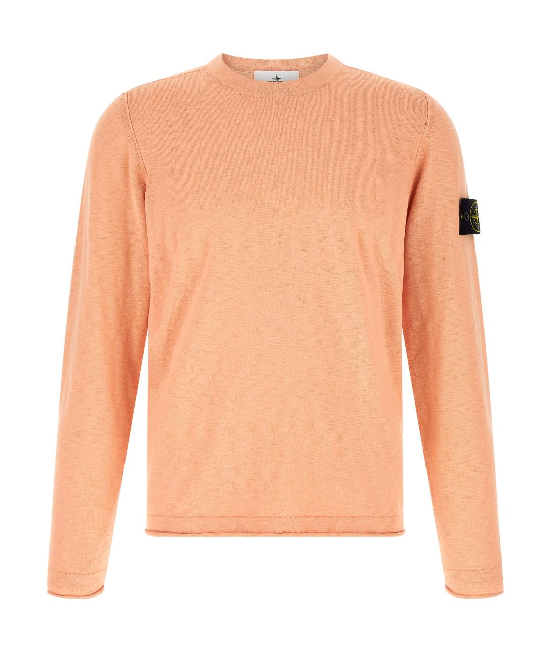 STONE ISLAND Коралловый хлопковый джемпер / свитер, фото 1