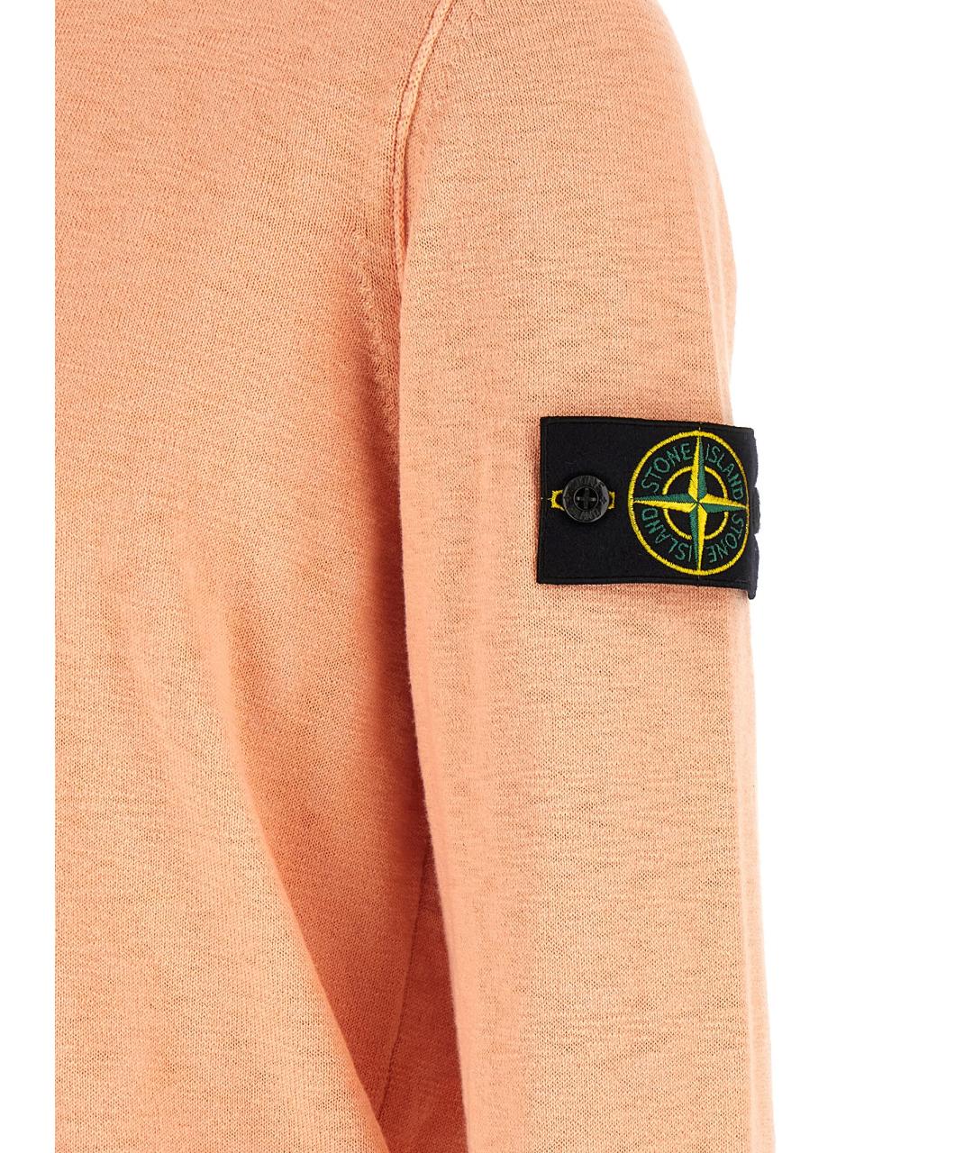 STONE ISLAND Коралловый хлопковый джемпер / свитер, фото 5