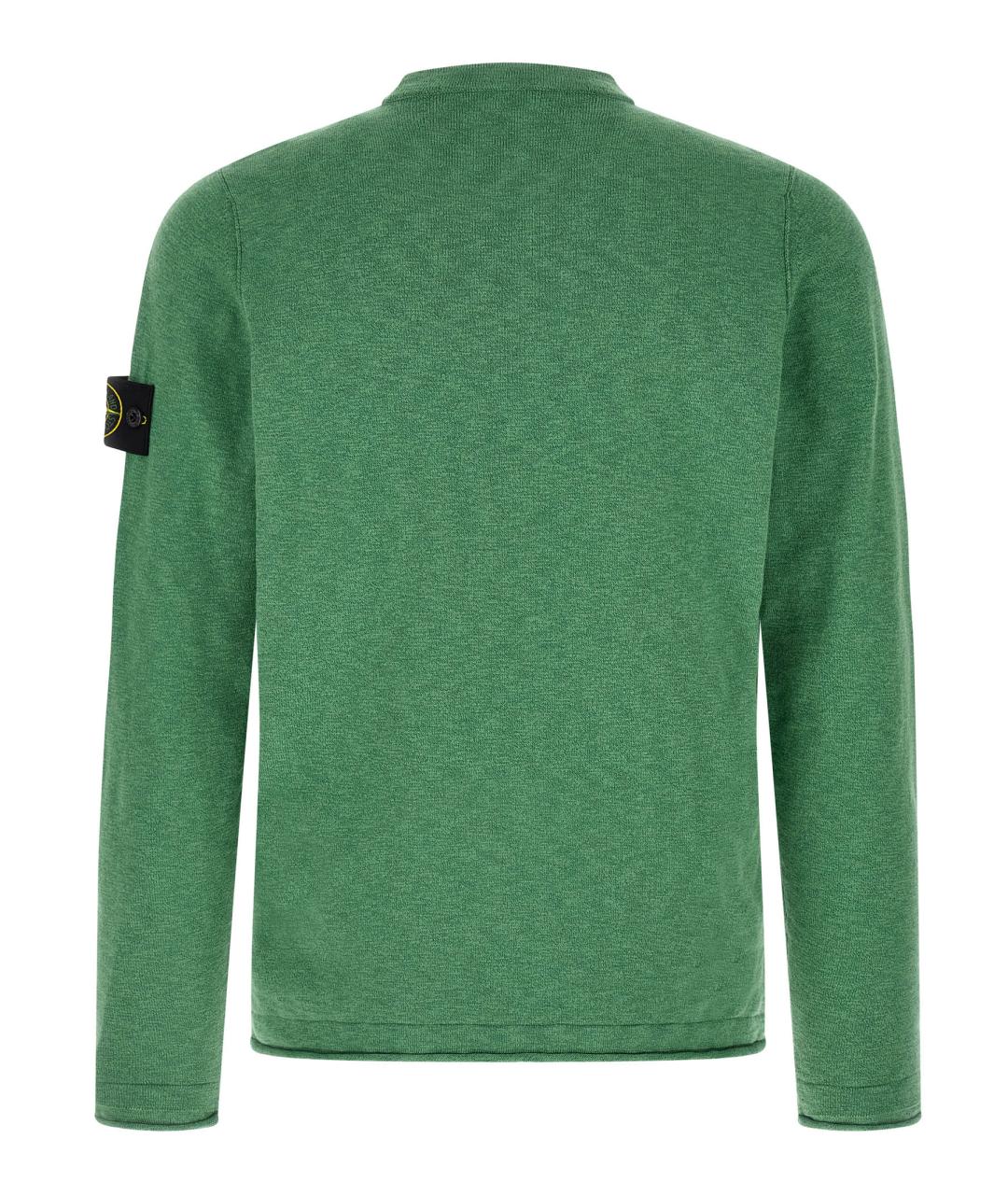 STONE ISLAND Зеленый хлопковый джемпер / свитер, фото 2