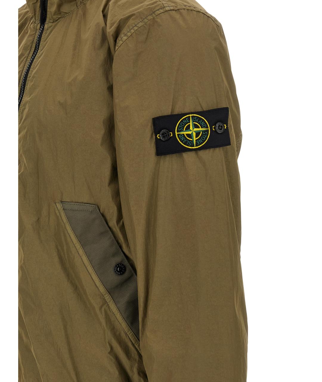 STONE ISLAND Зеленая полиамидовая куртка, фото 4