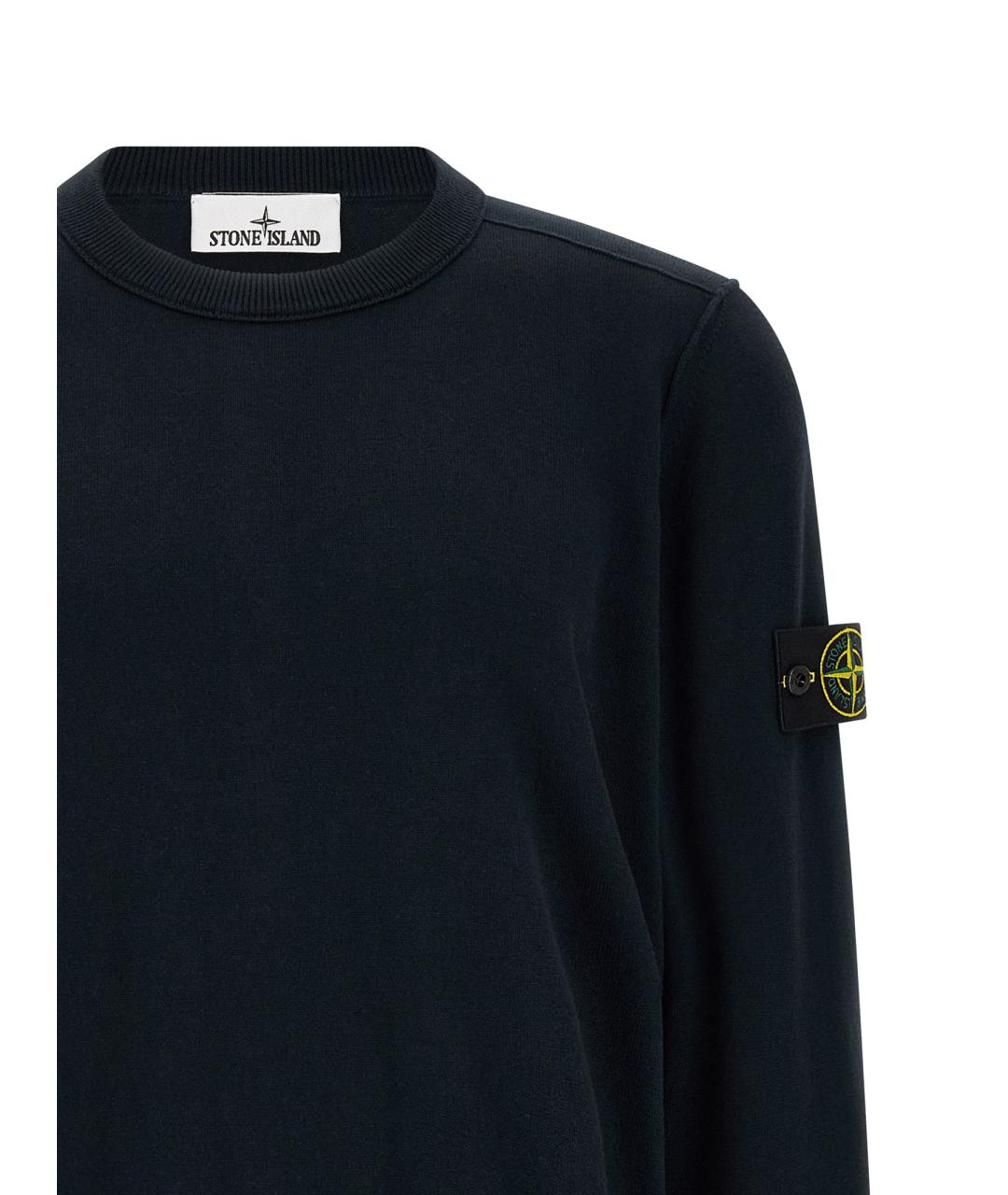 STONE ISLAND Синий хлопковый джемпер / свитер, фото 3