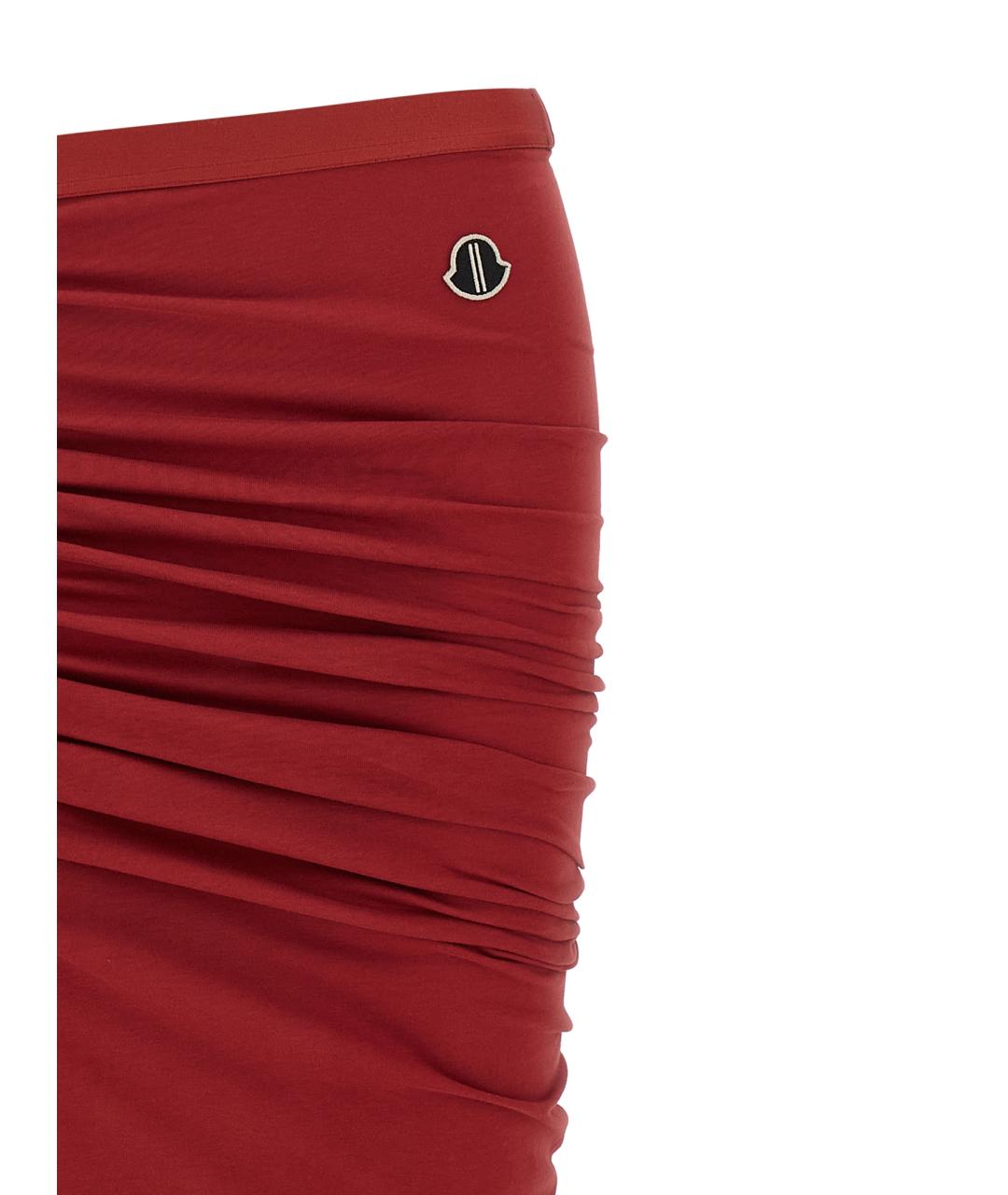 RICK OWENS Красная хлопковая юбка макси, фото 3