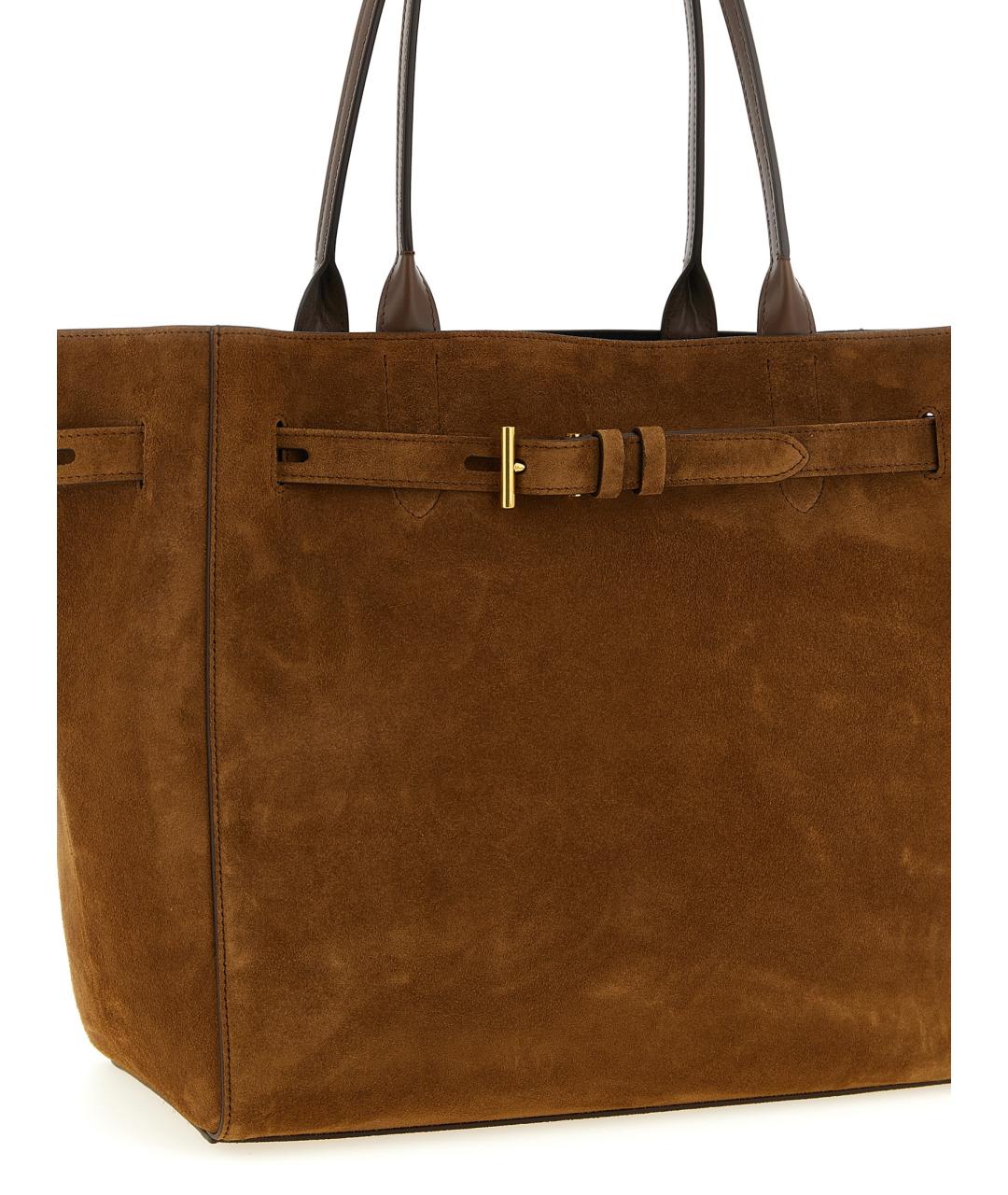 TOM FORD Коричневая замшевая сумка тоут, фото 3