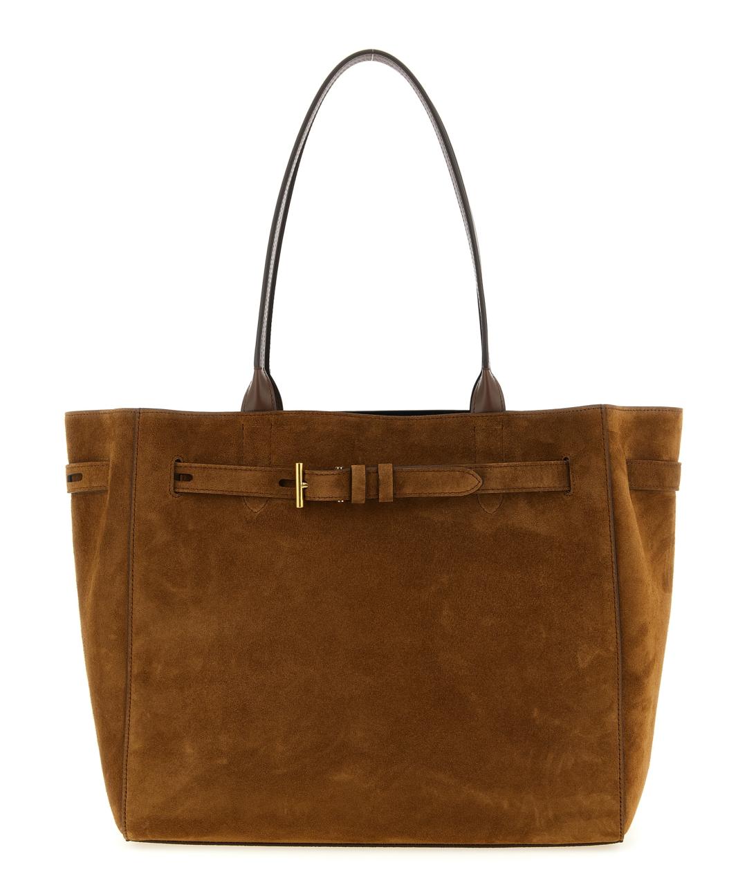 TOM FORD Коричневая замшевая сумка тоут, фото 1